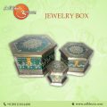 Brass Embossed Green Jewellery Box