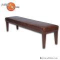 Leather Upholstered Bench with Tacks