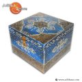 Brass Embossed Painted Blue Box