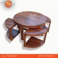 Oval table with stools